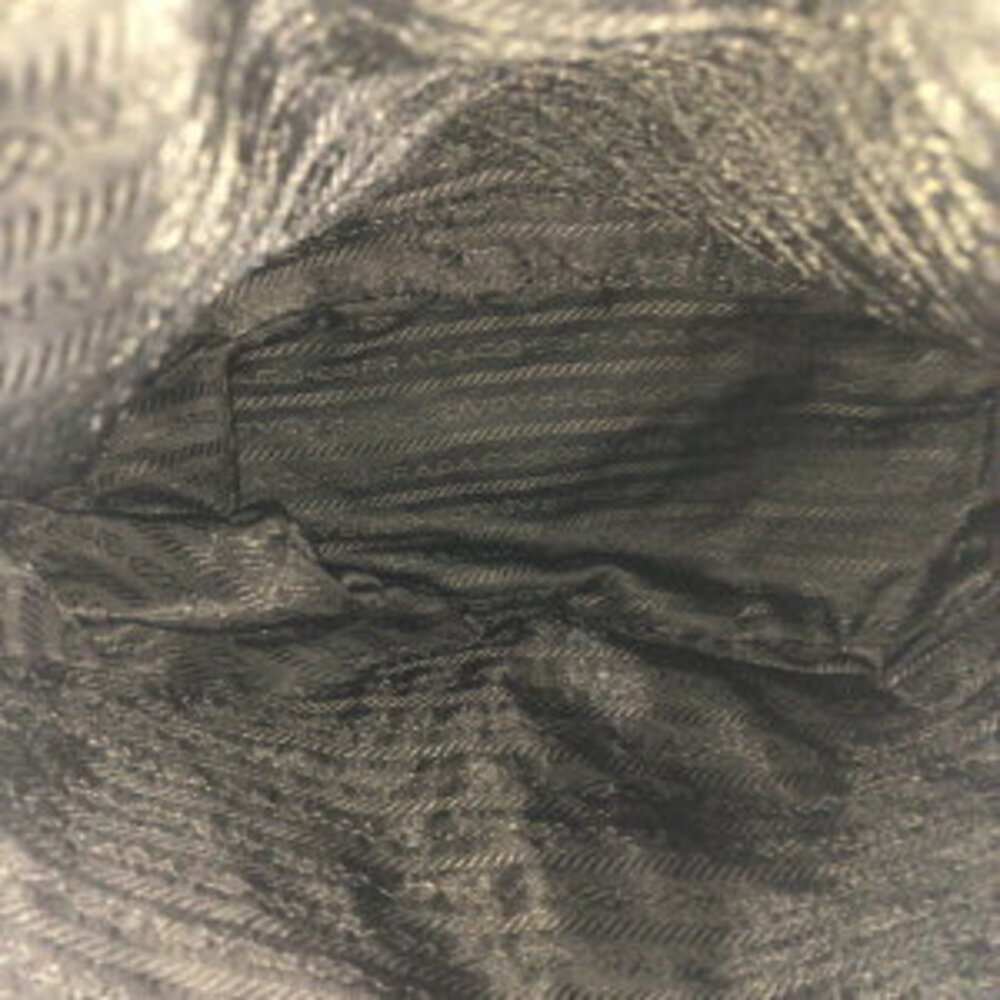 Prada daypack logo black nylon triangular leather plate Tessuto backpack - Picture 9 of 10